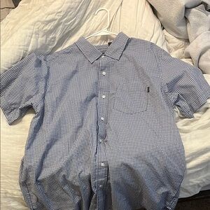 Dockers Blue and White Casual Button Down Shirt